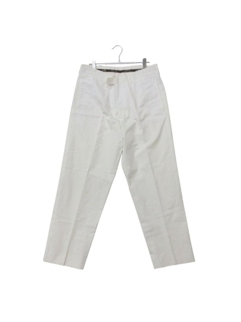 Hermes Pants Cotton Trousers Center Crease White